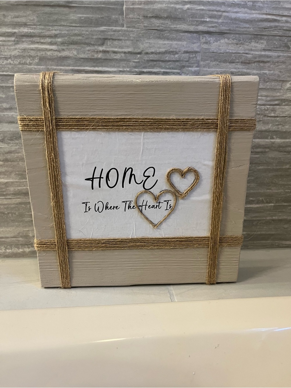 Neutral Beige 'Home Is Where The Heart Is' Table Decor